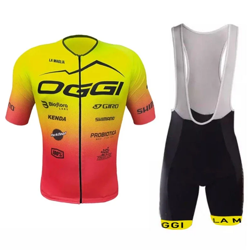 

Team OGGI Cycling Jersey Bib Set MTB Kit Bike Shirt High Quality Bicycle Clothing Men Short Maillot Culotte Ropa Ciclismo Hombre