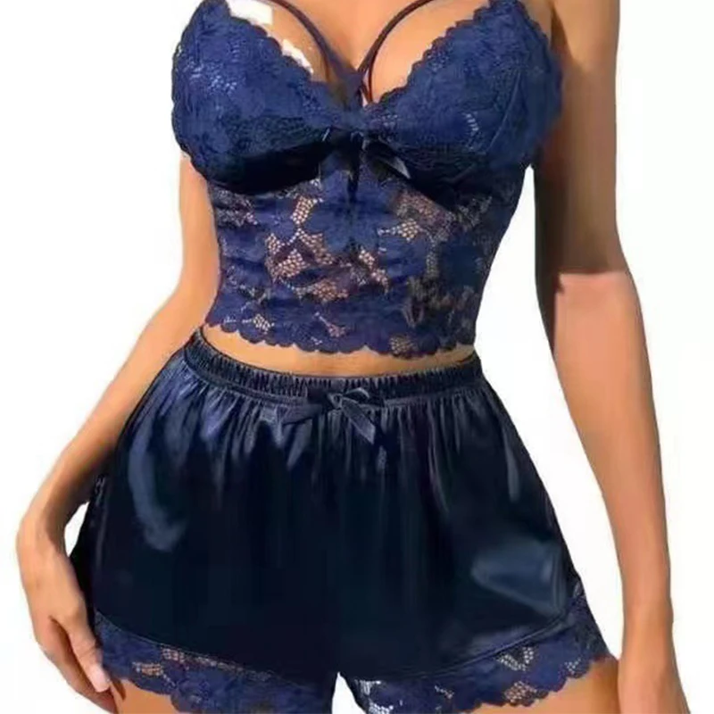 Pajama Sets Sleepwear Summer Pajama Set Woman Women's Shorts Pijama Short Pyjama Femme Sleep Lounge Underwear image 5