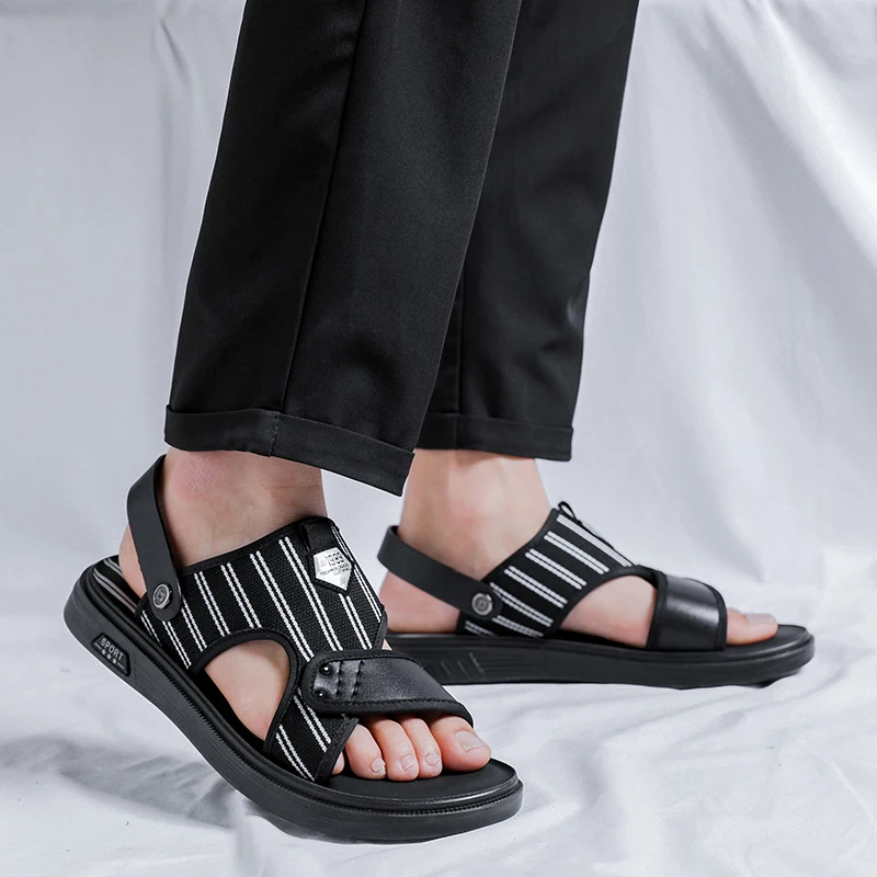 Men's Summer Casual Sandals Hot Selling High Quality Fashion Men's Shoes Flat Bottom Commuting Contrast Color Simple Beach Shoes