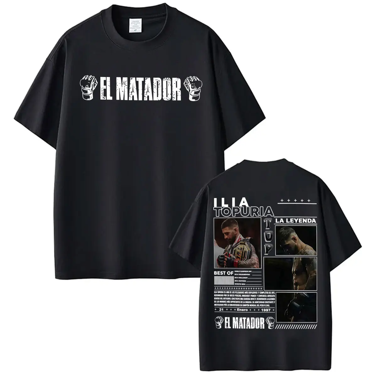 Camiseta gráfica El Matador Ilia Topuria La Leyenda para hombre y mujer, camisetas estéticas de la violencia a la moda, camiseta de manga corta 100% algodón