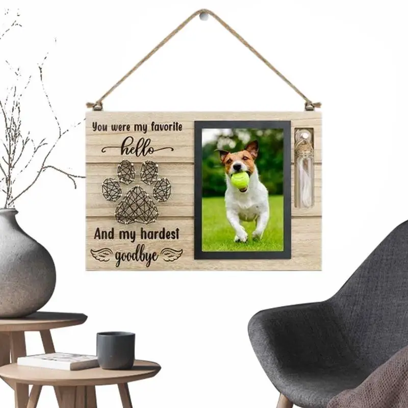 Pet Memorial Photo Frame legno Pet Keepsake con urne per animali domestici bottiglia per cani ceneri cani perdita di gratitudine regalo per cane papà gatto mamma