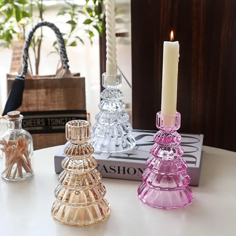 Nordic Christmas Tree Candlestick Romantic Ornaments Wedding Centerpieces For Table Candlelight Dinner Table Photo Props