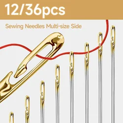12/36PCS Sewing Needles Multi-size Side Opening Stainless Steel Darning Sewing Household Hand Tools Sewing Tools and Accessoires