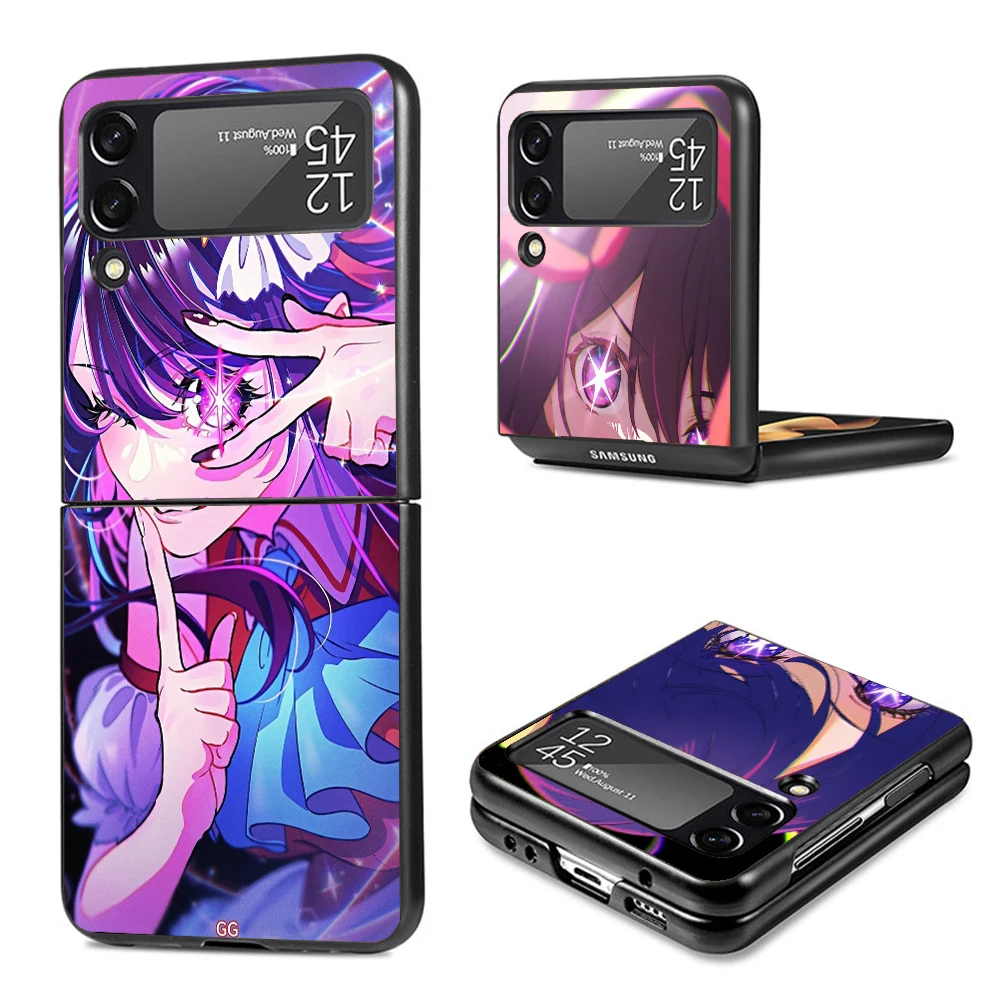 Japan Anime Oshi No Ko Phone Case For Samsung Galaxy Z Flip6 5G Flip5 Flip4 Flip3 ZFlip 6 3 4 5 Hard PC shockproof Back Cover