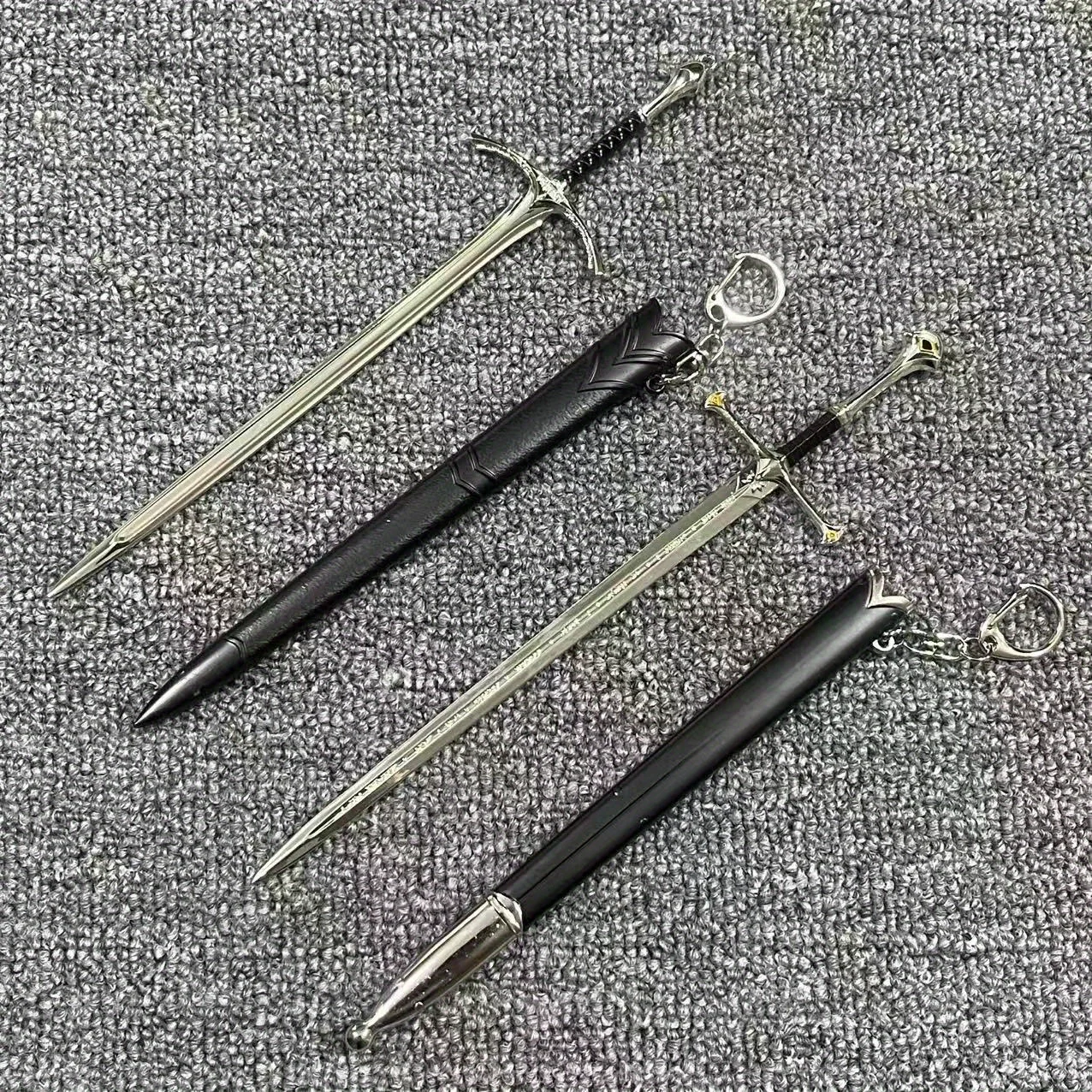 8.6inch Baggins Katana Metal Ninja Knife Medieval Glamdring Narthil Ring Aragorn Sword Real Japanese Katana Samurai Sabre Toy