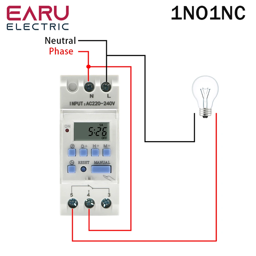 Electronic Weekly 7 Days Programmable Digital TIME Relay Timer Switch Control AC 220V 230V 12V 24V 48V 16A Din Rail Mount THC15A