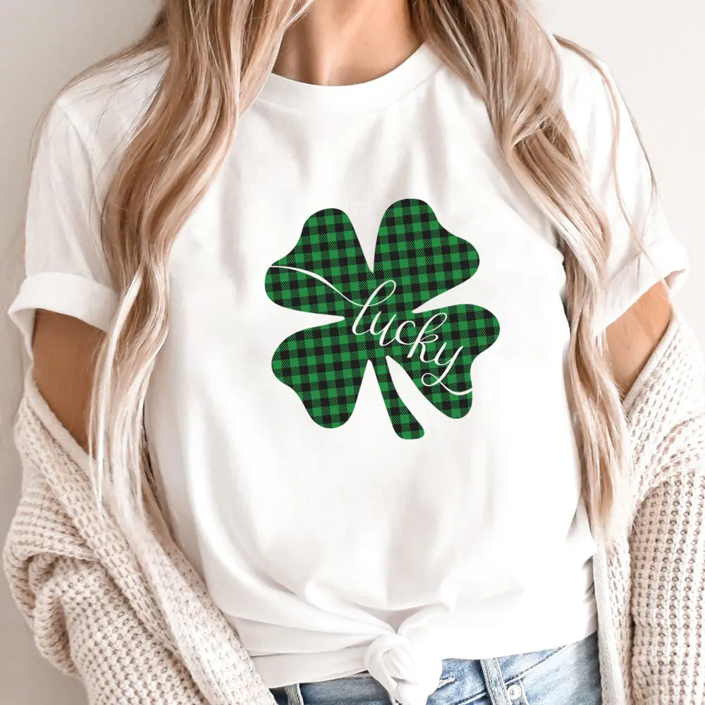 Lucky Shamrock St Patrick's Day Shirt New Arrival 100%Cotton Women Tshirt Unisex Summer Casual Short Sleeve Top Lucky Shirt