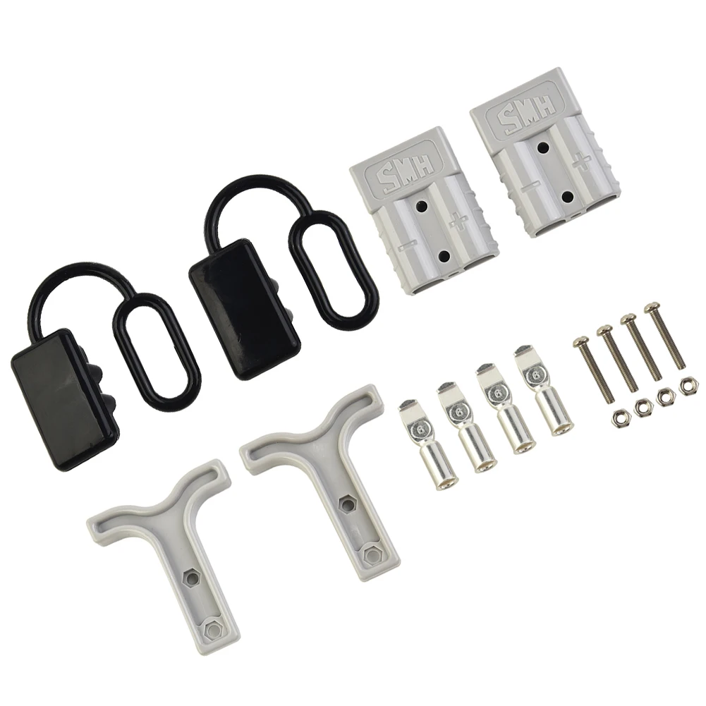 

2 Pair For Anderson Style Plug Connectors 50 AMP T Handle Dust Cap Cover Solar Connector Dust Cover Battery Plug 6-12 Gauge Wire