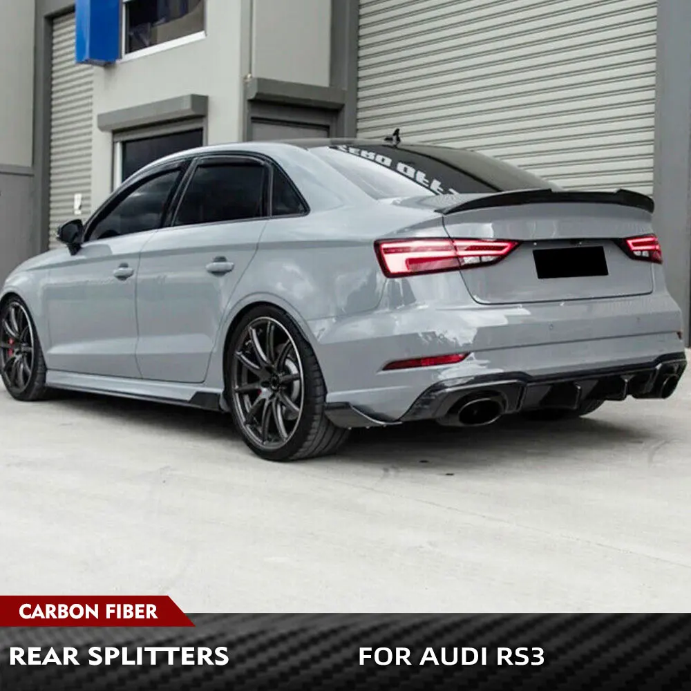 Tylny zderzak samochodowy do Audi RS3 Sedan 2017-2019 Tylne splittery Cupwing Winglets Fartuch Dyfuzor Zestawy karoserii z włókna węglowego