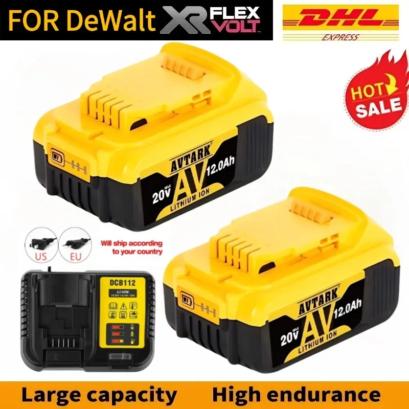 

For DEWALT Batteries 20V Battery MAX Premium XR 12.0Ah Lithium Ion Battery DCB206 DCB205 DCB204 Power Tools
