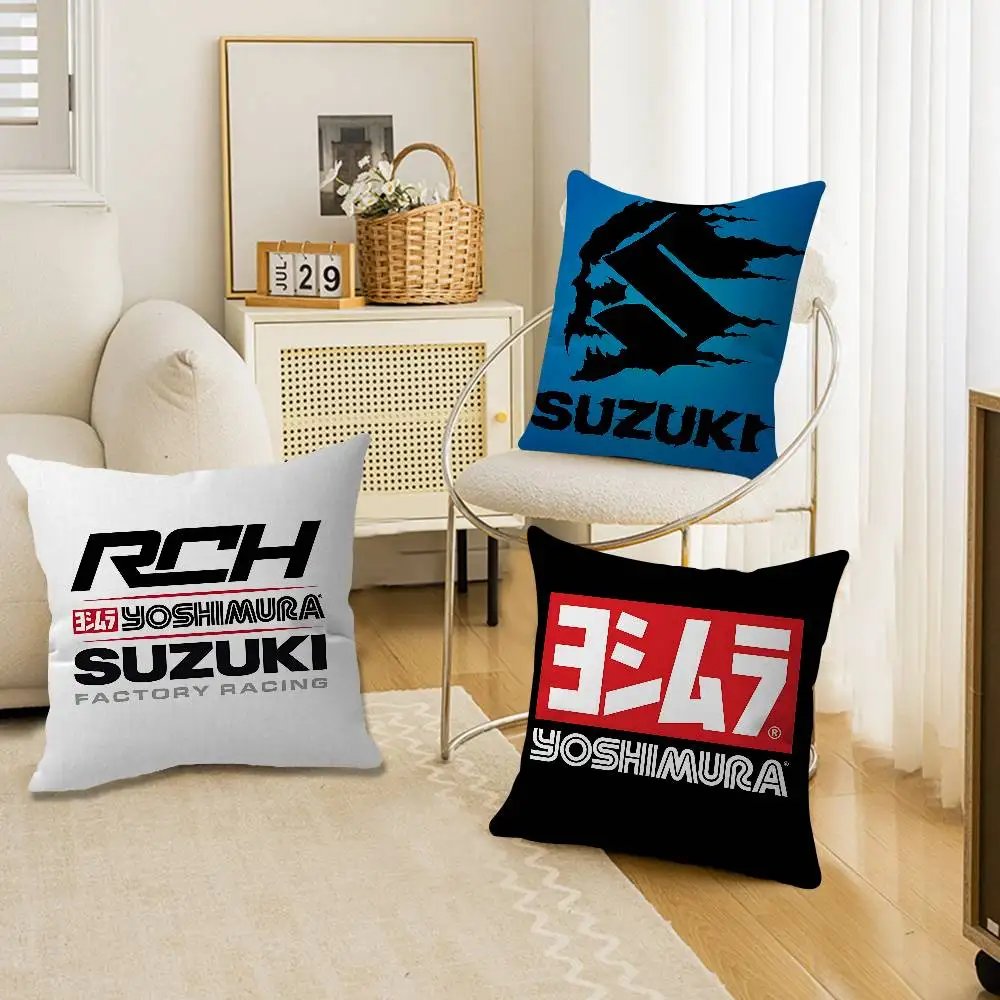 Hot S-Suzukis LOGO Pillow Cushion Cover Pillowcase Living Room Sofa Home Decor Customized