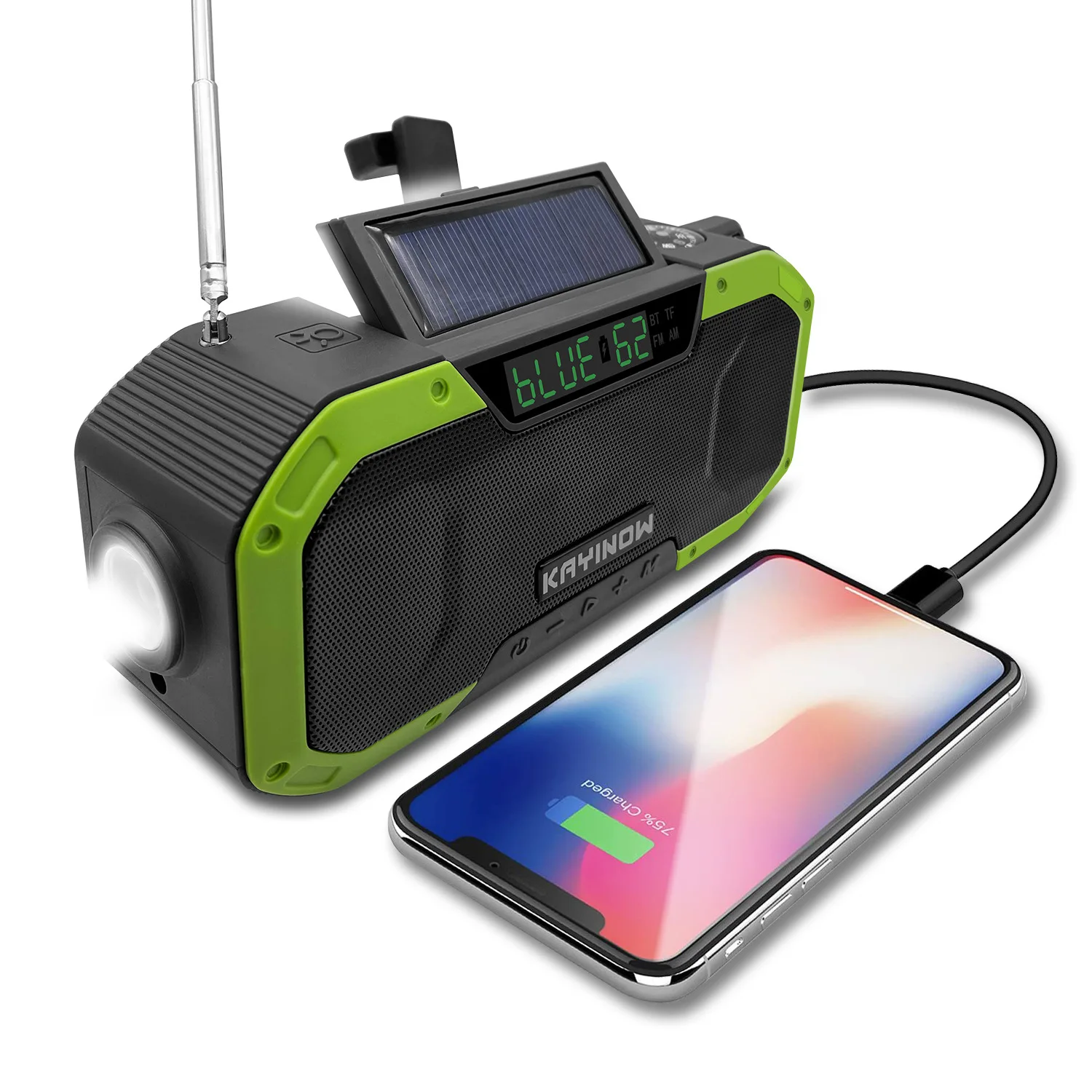 Bluetooth speaker radio outdoor camping hand crank solar charging card multi-function emergency disaster prevention radio