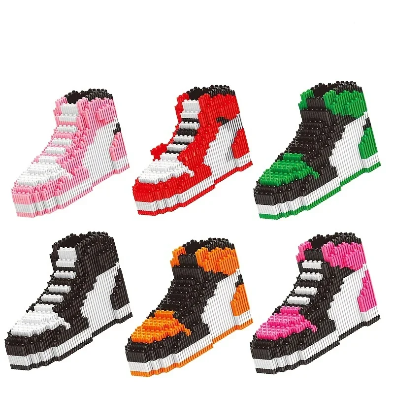 Mini Basketball Shoes Building Block Sneakers Model Bricks Toys DIY Assembly Toys Gifts For Boys Kids Backpack Bag Pendant