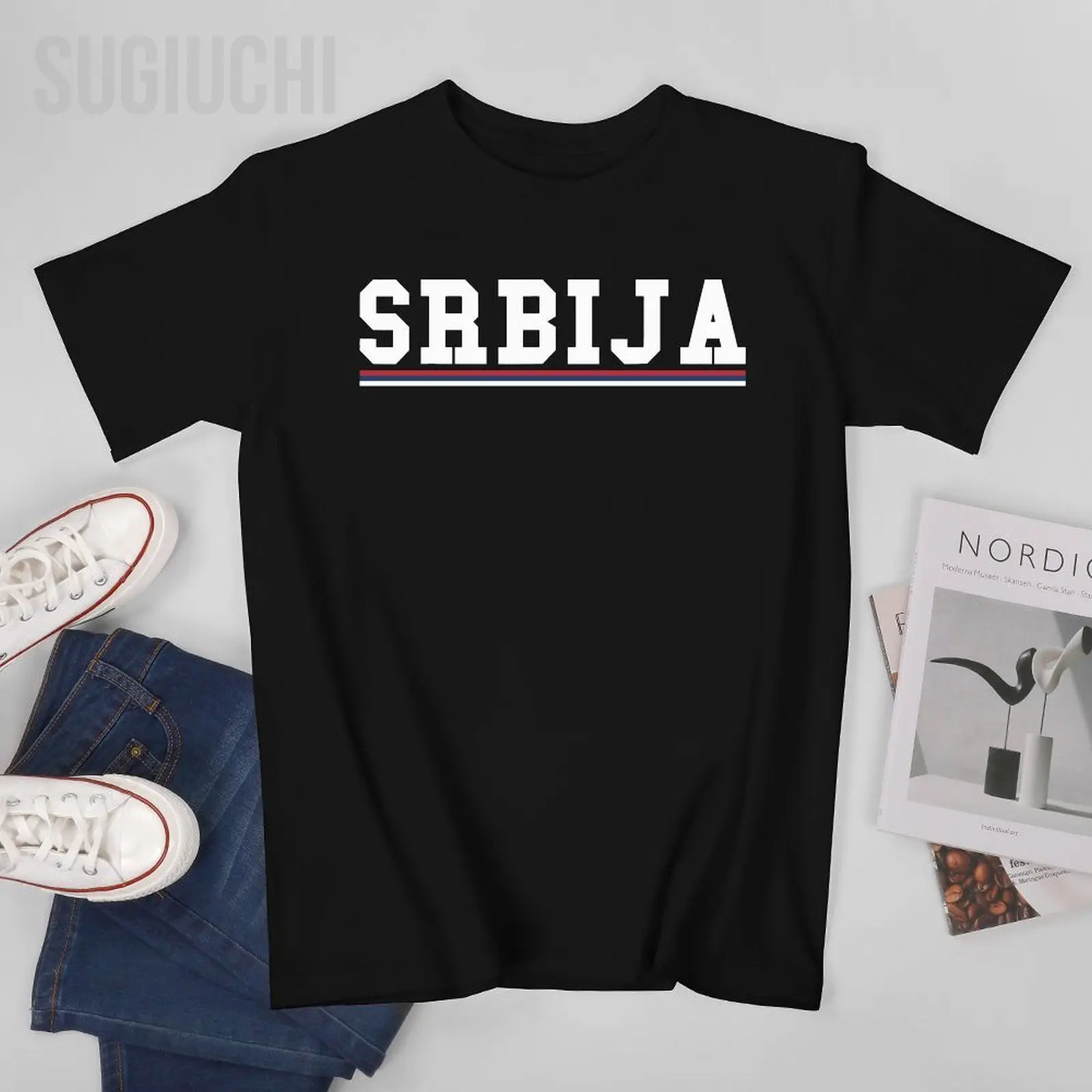 Unisex Men Serbian Pride Serbia Flag Srbija Yugoslavia Tshirt Tees O-neck T Shirts Women Boys 100% Cotton T-Shirt