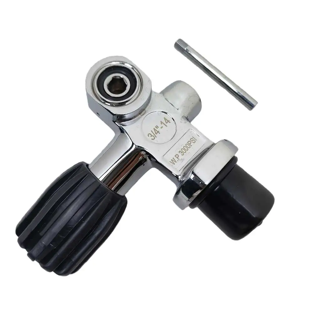250 Bar DIN/K-Yoke Scuba Diving Cylinder Valve 3/4-14 NPS Thread 3000 PSI Chrome-Plated Brass DIN/Yoke K-Valve Insert for Scuba