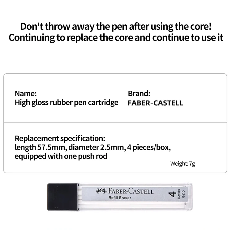 Faber-Castell Radiergummi, einziehbarer automatischer Bleistift, Gummi, hochpräziser Bleistift-Radiergummi, Korrekturwerkzeuge, Schule, Büro, Schreibwaren – Detail 14