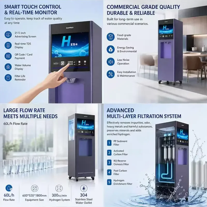 

High Concentration 4500ppb SPE PEM Rich Water Machine Generator Purifier for Commercial Use H2 Water Making