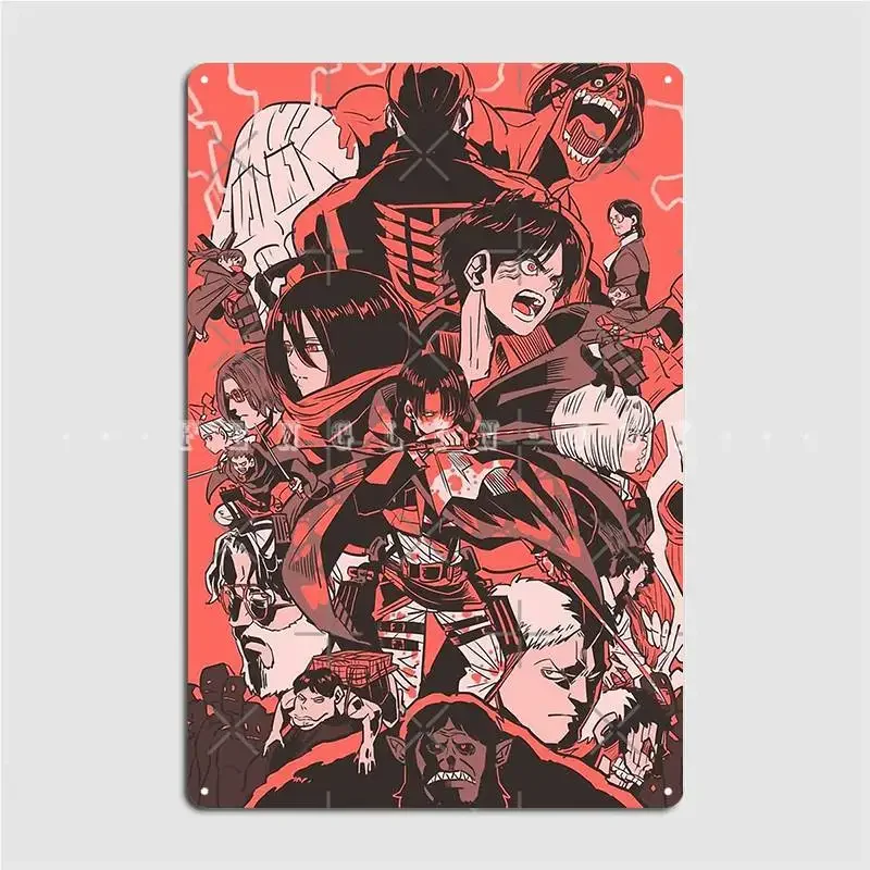 Attack The Titans Metal Sign Pub Cinema Garage Decoration Designing Tin Sign Poster