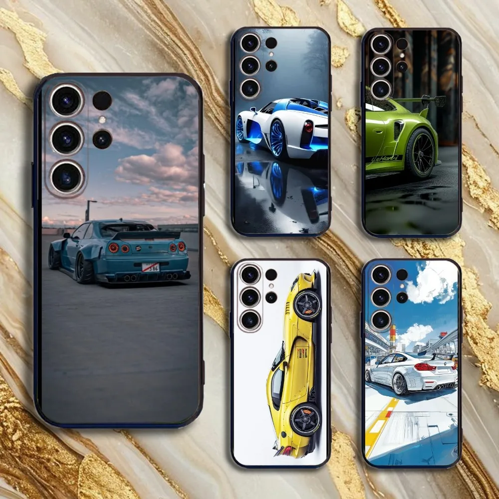 

cool racing car Phone Case For SamsungS25,24,21,22,23,30,Ultra,20,Plus,Fe,Lite,Note,10,9,5G Black Cover