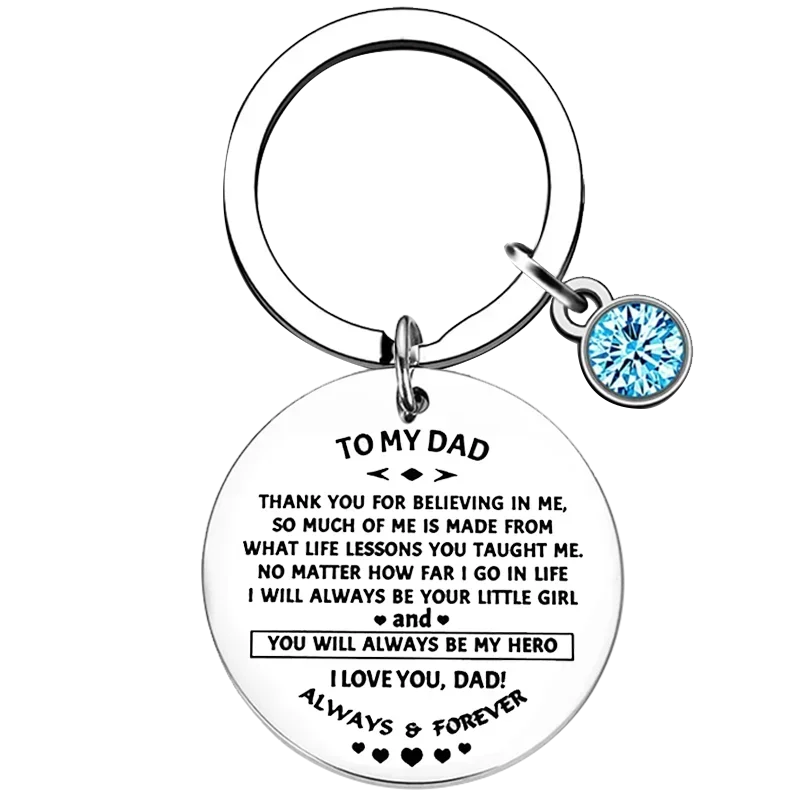 Metal to My Dad You Will Always Be My Hero Keychain Father Key Chain Pendant Dad Birthday Chrismas Gifts