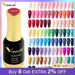 VENALISA-Verniz em Gel para Unhas, Embeber Off, LED UV, Orgânico, Esmaltes Inodoros, Nail Art, 12ml, 120 Cores