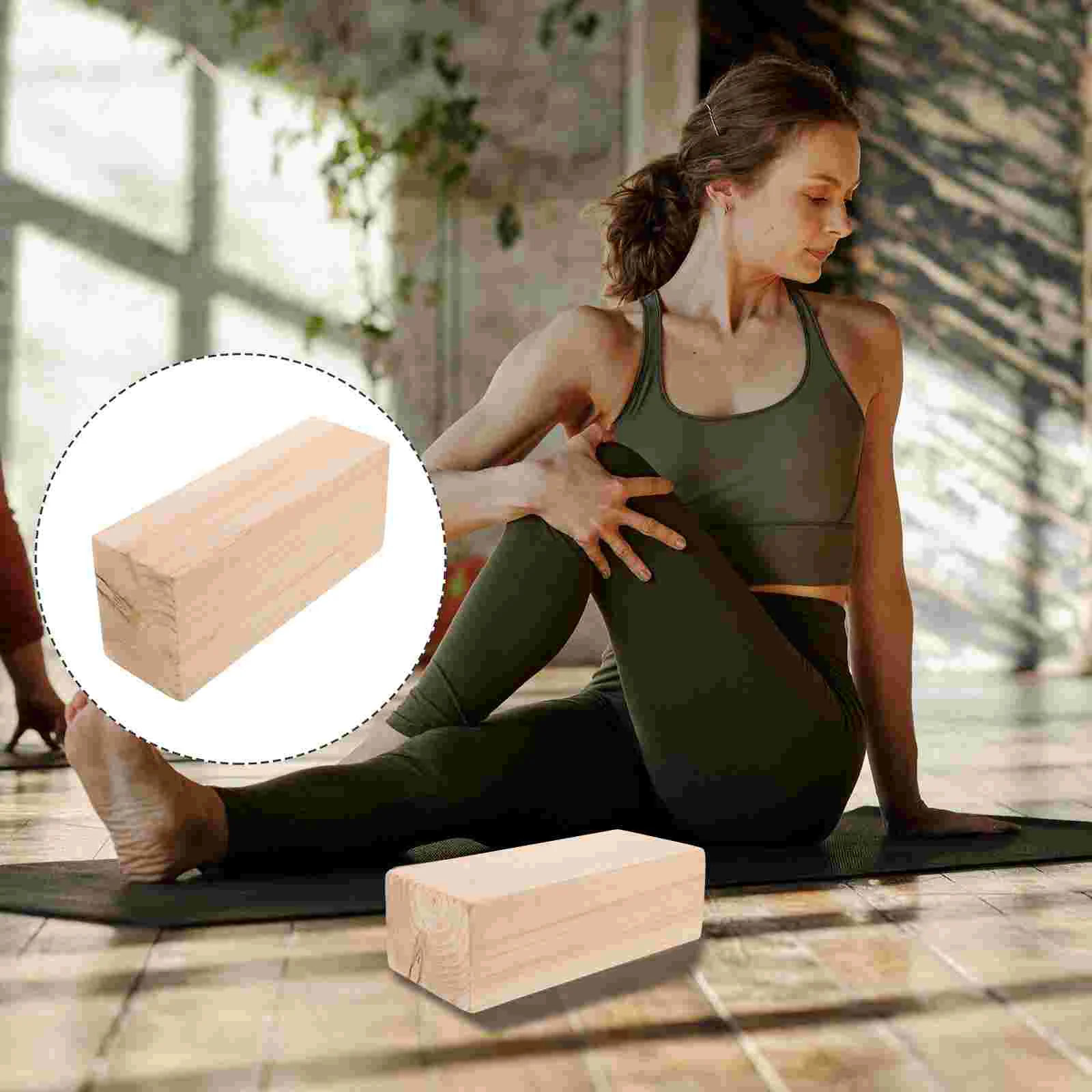 

Bra Yoga Blocks Woman Workout Mat Fitness Thick Wooden Gym Leggings Women Training Supply