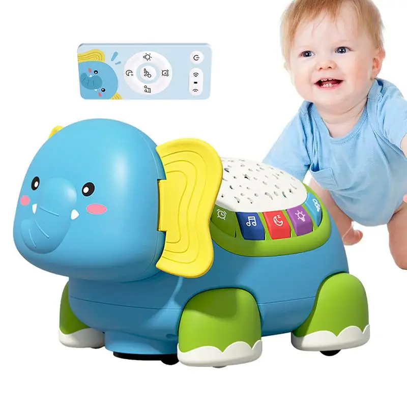 

Musical Elephant Early Development Toys With Star Night Lighted Educational Walking Sensory Elephant Toy Baby Crawling Toys