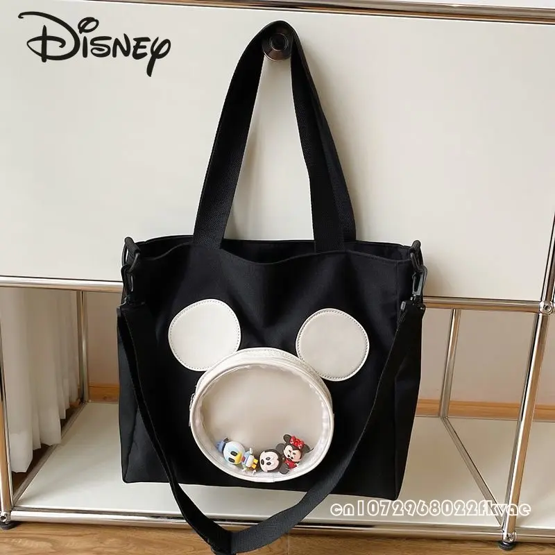 Disney Mickey Bolsa Moda Dos Desenhos Animados das Mulheres de Grande Capacidade Crossbody Bolsa Ombro Estudante Saco Armazenamento Computador Portátil