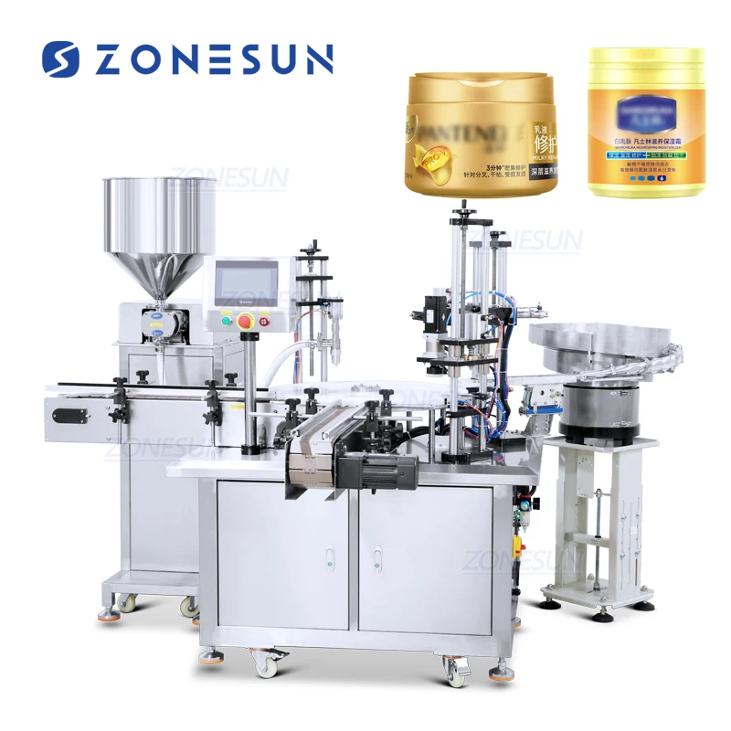 ZS-AFC26 Automatic Rotor Pump Rotary Bottles Cream Paste Cosmetic Filling and Capping Machine