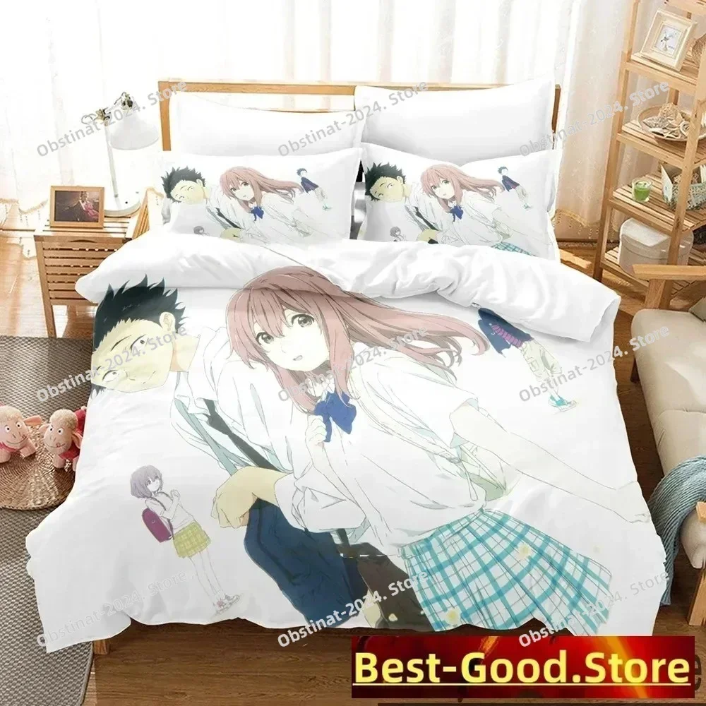 2025 Anime A Silent Voice The Shape of Voice Bedding Set Duvet Cover Bed Set Quilt Cover Pillowcase Comforter king Queen Size