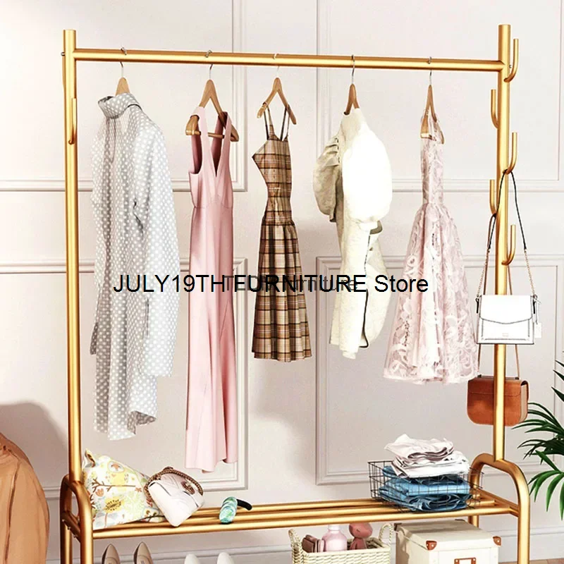 

Wheels Clothes Organizer Rack Bathroom Outdoor Standing Coat Racks Stand Evening Dresses Design Percheros Furniture For Bedroom