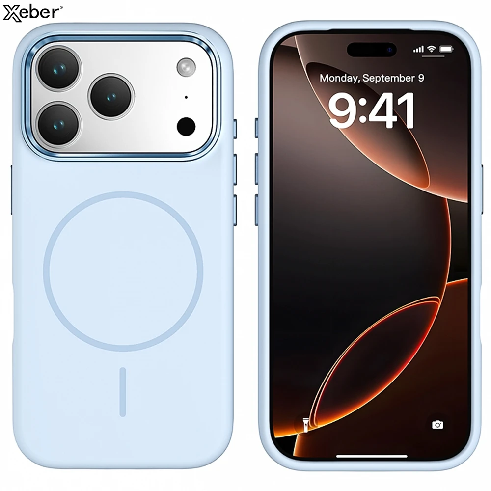 Luxuriöse flüssige Silikon-Handyhülle für Magsafe, iPhone 17, Air 16, 15, 14, 13, 12, Pro Max Plus 16E, magnetische kabellose Ladeabdeckung