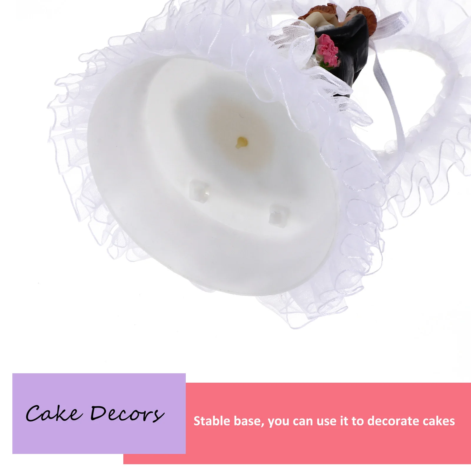 

1Pcs Bride Groom Cake Ornament Wedding Layout Prop Heart Shape Romantic Cake Adornment for Dessert Table Dessert Table Adornment