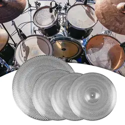 4Pcs Mute Cymbals Replaceable Stage Portable Spare Parts Low Volume Alloy Lightweight Portable Drum Cymbals For Beginners Lover