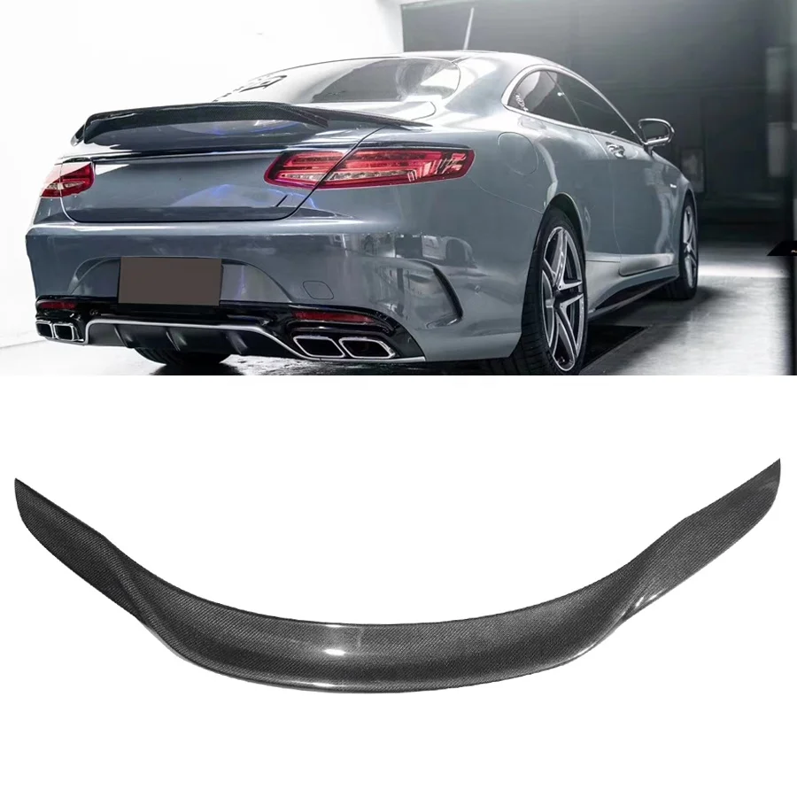 Carbon Fiber Rear Boot Wing Spoiler For  Mercedes Benz S63 C217 RT2  AM G Sedan 2014 - 2019