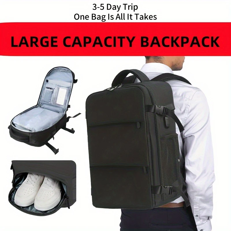 Travel Backpack Men Business Backpack School Expandable USB Bag Large Capacity 15.6inch Laptop Waterproof Fashion Backpack