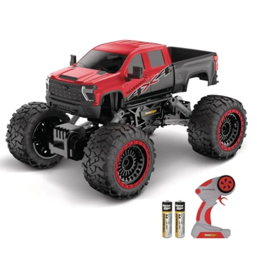 

RC 4WD Heavy Metal Chevrolet Silverado Truck 1:14 Scale Remote Control Car Stamped Metal Body 2.4GHz Full-Function Radio Contro