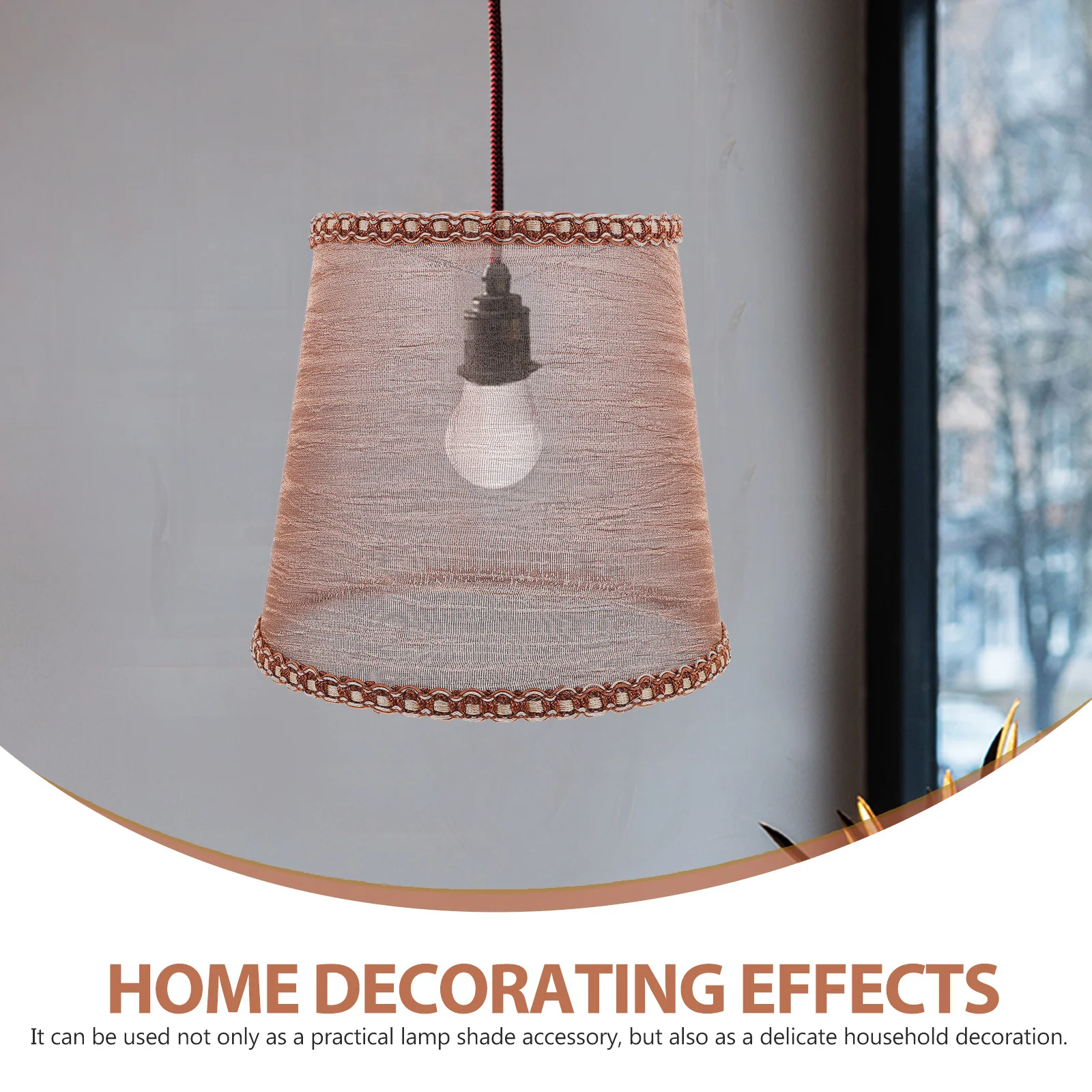 

PVC Fabric Lampshade Vintage Style Bedroom Wall Lamp Light Cover Soft Transmission Decorative Shade Table Lamp Shade