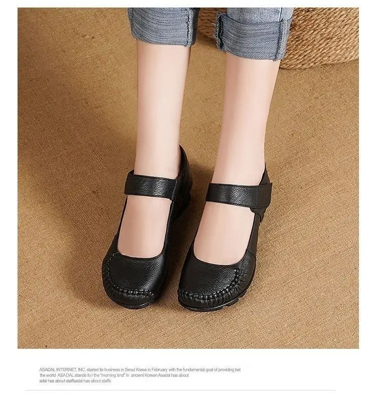 Neue Ankunft Herbst Frauen Schuhe Wohnungen Mary Jane Leder Mokassins Ballett Schuhe Casual Schwarz Loafers Damen Schuhe – Detail 23
