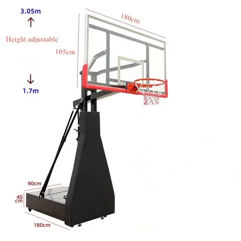 Professional Portable Basketball Hoop Stand 10ft Adjustable Movable Basketball Stand System for Teens Adults