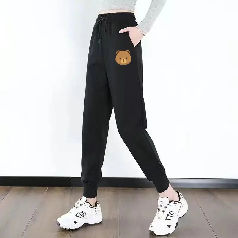 Kawaii Cartoon Women Casual Sweatpants Koreon Fashion Spring Autumn Big Size Drawstring Elastic High Waist Loose Harem Trousers