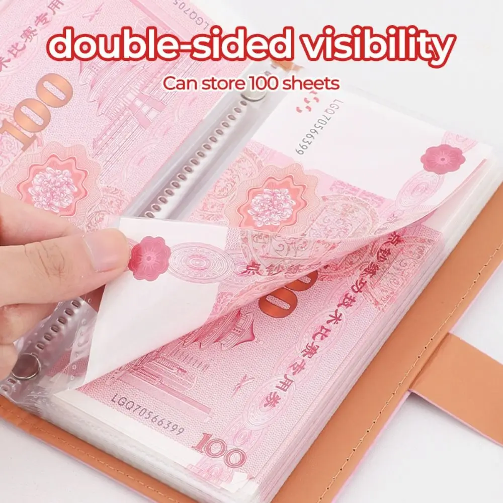 High Quality PU Cash Deposit Book Marble 100 Pockets Cash Saving Book with Password Lock A6 Savings Binder Cash Envelope System