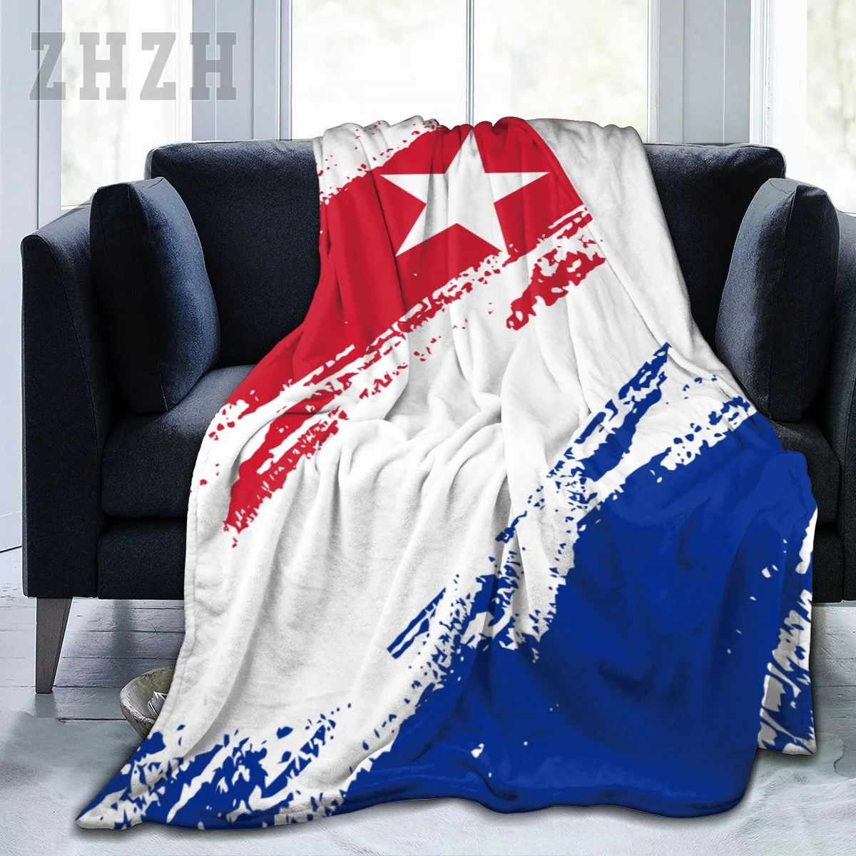 Blanket Cuba Flag Color Flannel Multifunction Camping Sofa Cover Keep Warm