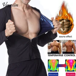 Vensslim Sauna Sweat Suit Workout Compression Shapewear Gym Body Shaper Slimming Zipper Long Sleeve Waist Trainer Jackets