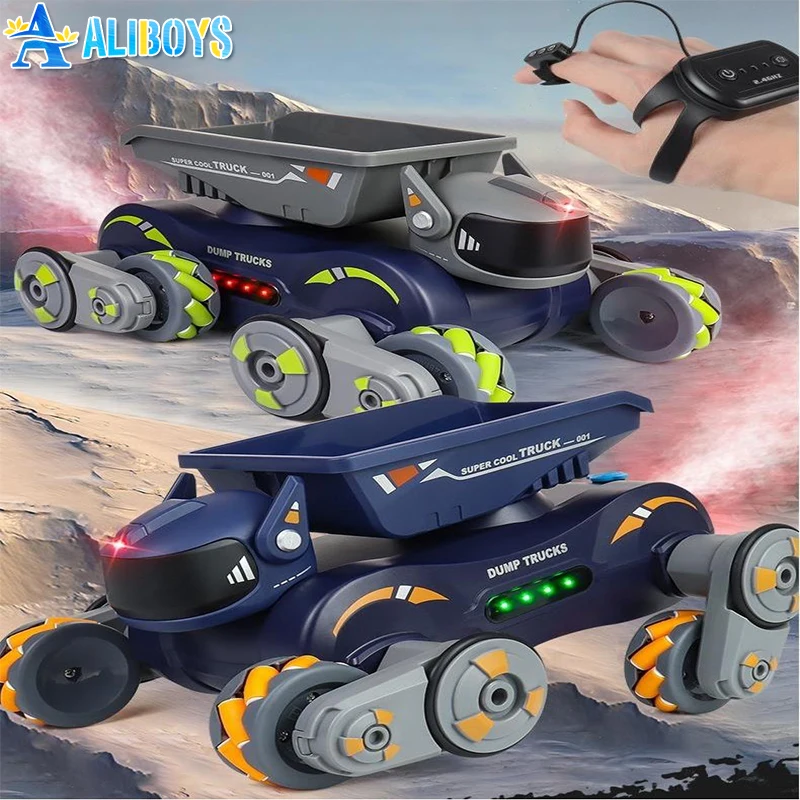 RC 로봇 개 원격 제어 드리프트 자동차 제스처 감지 제어 스턴트 동물 전자 애완 동물 음악 스프레이 차량 어린이 장난감