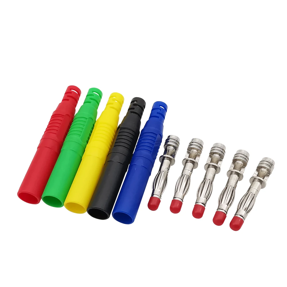 

4mm Banana Male Plug Connector Straight Insulated Safety Banana Plug Soldering Type Connector 4mm Assembled Plugs DIY Probe Test