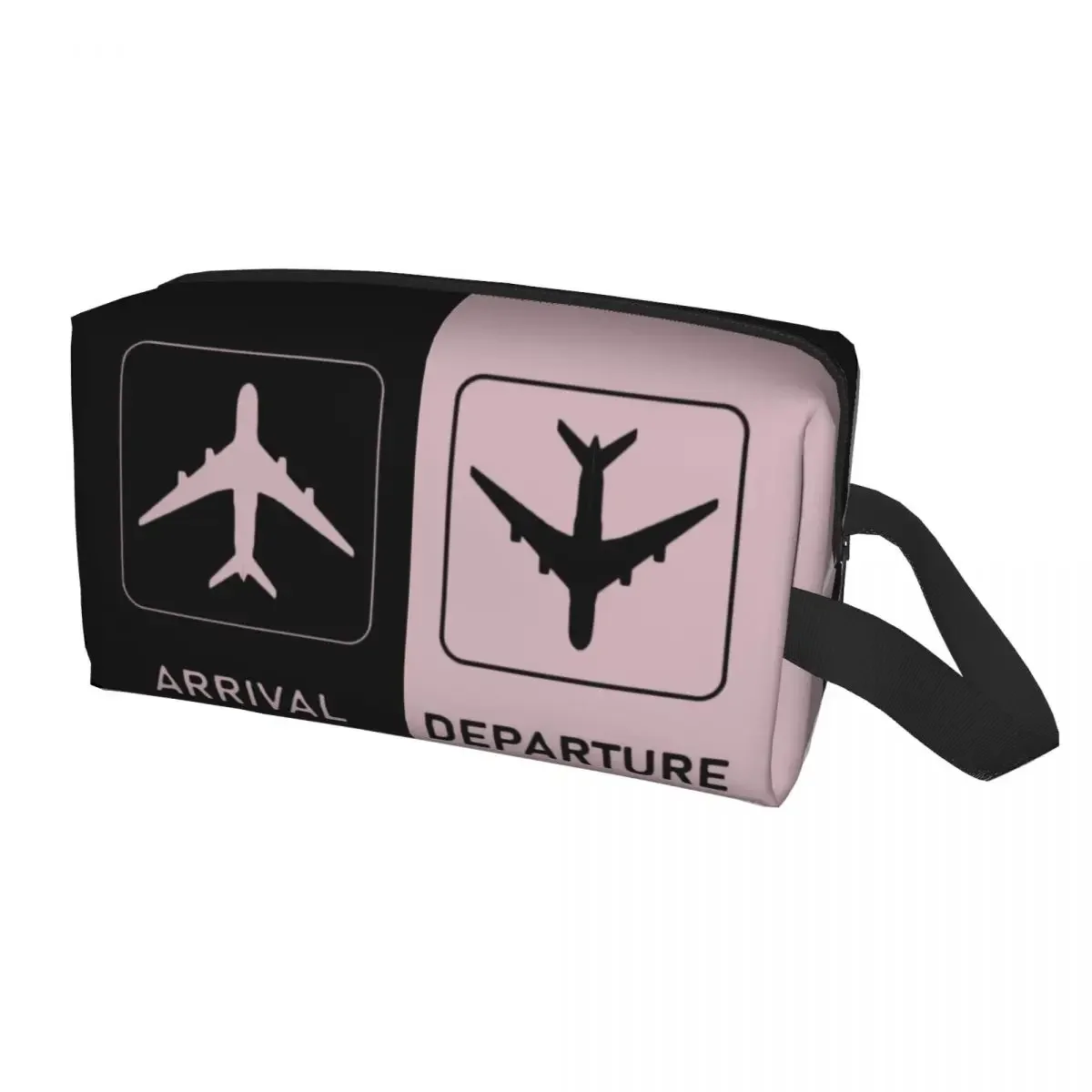 

Plane Arrivals And Departures Travel Toiletry Bag Women Plane Aviation Aviator Airplane Makeup Cosmetic Bag Storage Dopp Kit