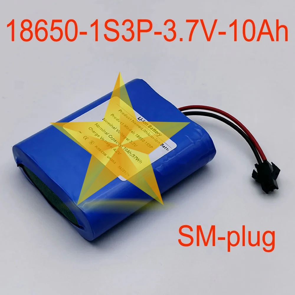 

3.7V SM plug 100% Original INR18650 10000mAh/10AH 20A battery 1S3P screwdriver battery 18650 battery pack