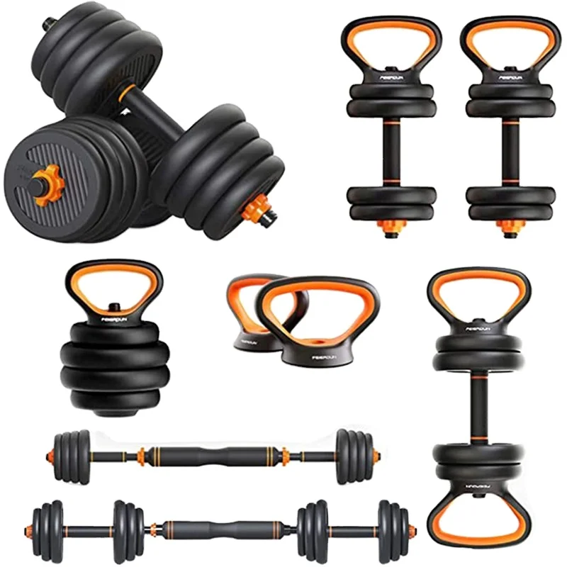 Nowy popularny zestaw hydrauliki 6 w 1 z regulowaną hantlą i sztangą Push-up Fitness Ćwiczenia Kettlebell Sprzęt fitness