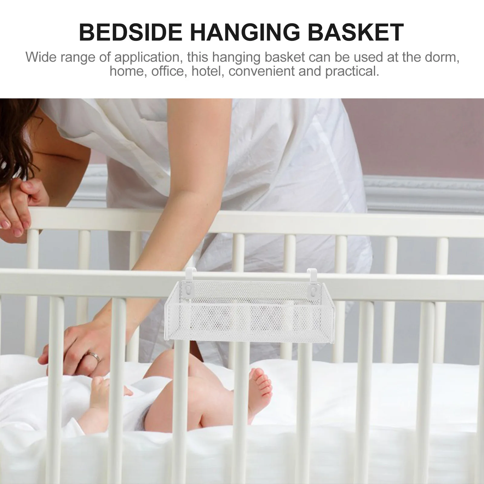 

Storage Bedside Metal Organizer Dormitory Use Hanging Basket For Books Phones Snacks Bedroom Office Home Iron Hanging
